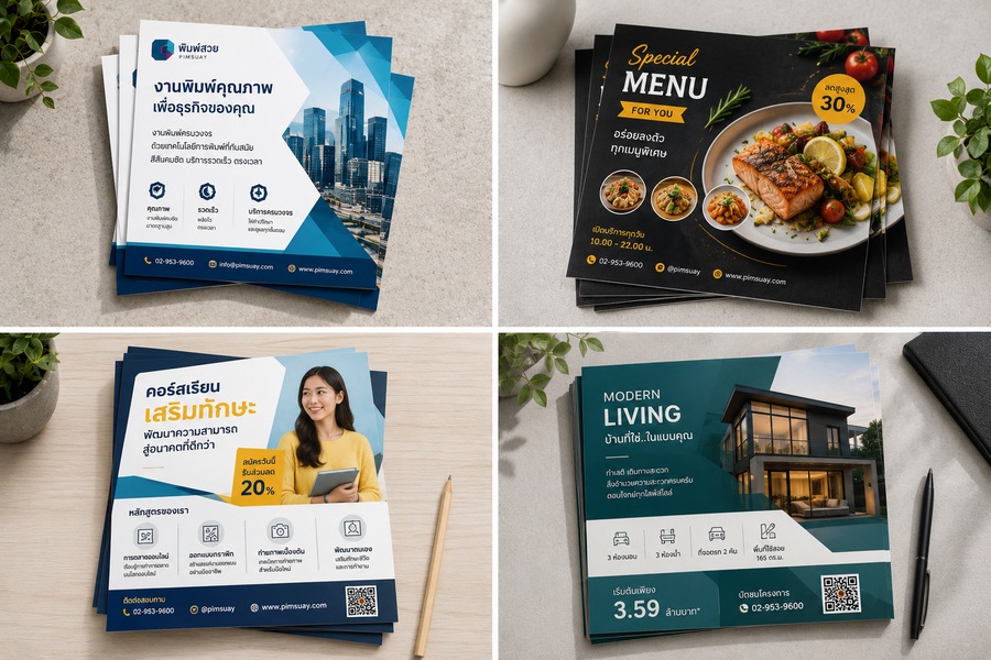 ตัวอย่างงานพิมพ์พิมพ์สวย